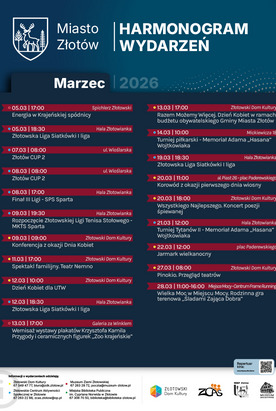 Harmonogram wydarzeń - marzec 2026