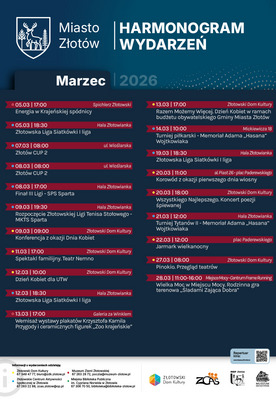 Harmonogram wydarzeń - marzec 2026